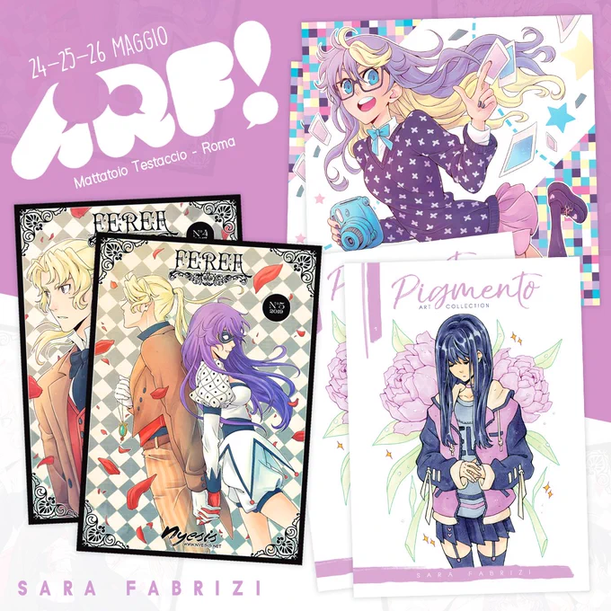 ? Sono feliciZZima di informarvi che il 24-25-26 Maggio sarò a Roma per l'ARF Festival! Mi troverete in Self Arf, ovviamente! ? Vi aspetto con tutti i numeri di Ferea, i miei Artbook, e tante stampine! <3 ✨ #ARF5 