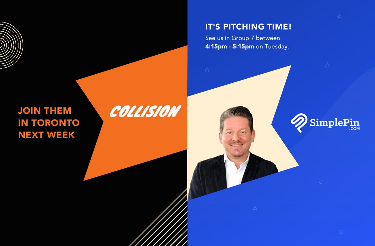 SimplePinHQ's tweet photo. We're pitching our #AccountsReceivable automation solution at #CollisionConf on Tuesday – Come see us!

@CollisionHQ #SMEs #payments #paytech #B2B #Toronto https://t.co/Z2d2wEkCWA