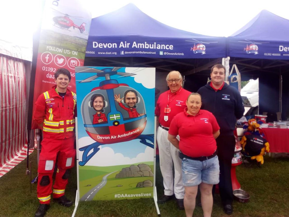 JoshuaBarker94's tweet photo. Brilliant day @DevonCountyShow fundraising for @DevonAirAmb. Meeting members of the public, supporters and former patients. Lots of very generous donations to #KeepUsFlying #DevonsAirAmbulance https://t.co/M6f1RY2mrF