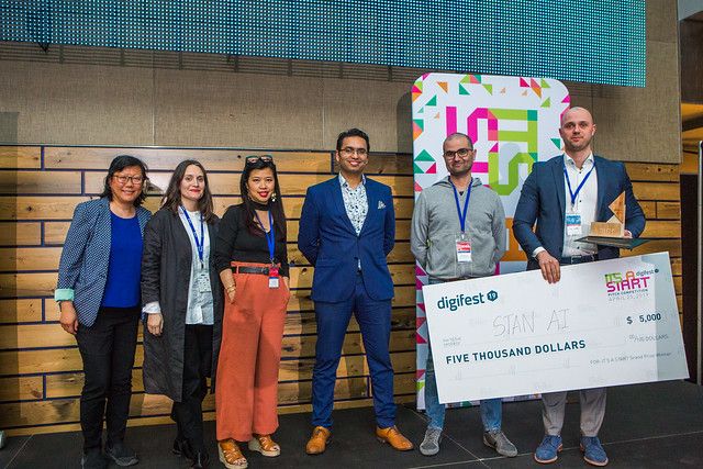 Toronto Digifest (@digifestto) on Twitter photo Congratulations to our #ITSASTART19 winners!
1st place winner: Stan A.I.
2nd place winner: <a href="/LinkMentHealth/">LinkMentalHealth</a>
3rd place winner: <a href="/_Shuttershare/">Shuttershare</a>
Peoples Choice Award winner: Retreat
Honorable Mention winner: @merotechnology
Thank you to <a href="/SienciLabs/">Sienci Labs</a> for making the trophies! #digifestTO Congratulations to our #ITSASTART19 winners!
1st place winner: Stan A.I.
2nd place winner: <a href="/LinkMentHealth/">LinkMentalHealth</a>
3rd place winner: <a href="/_Shuttershare/">Shuttershare</a>
Peoples Choice Award winner: Retreat
Honorable Mention winner: @merotechnology
Thank you to <a href="/SienciLabs/">Sienci Labs</a> for making the trophies! #digifestTO