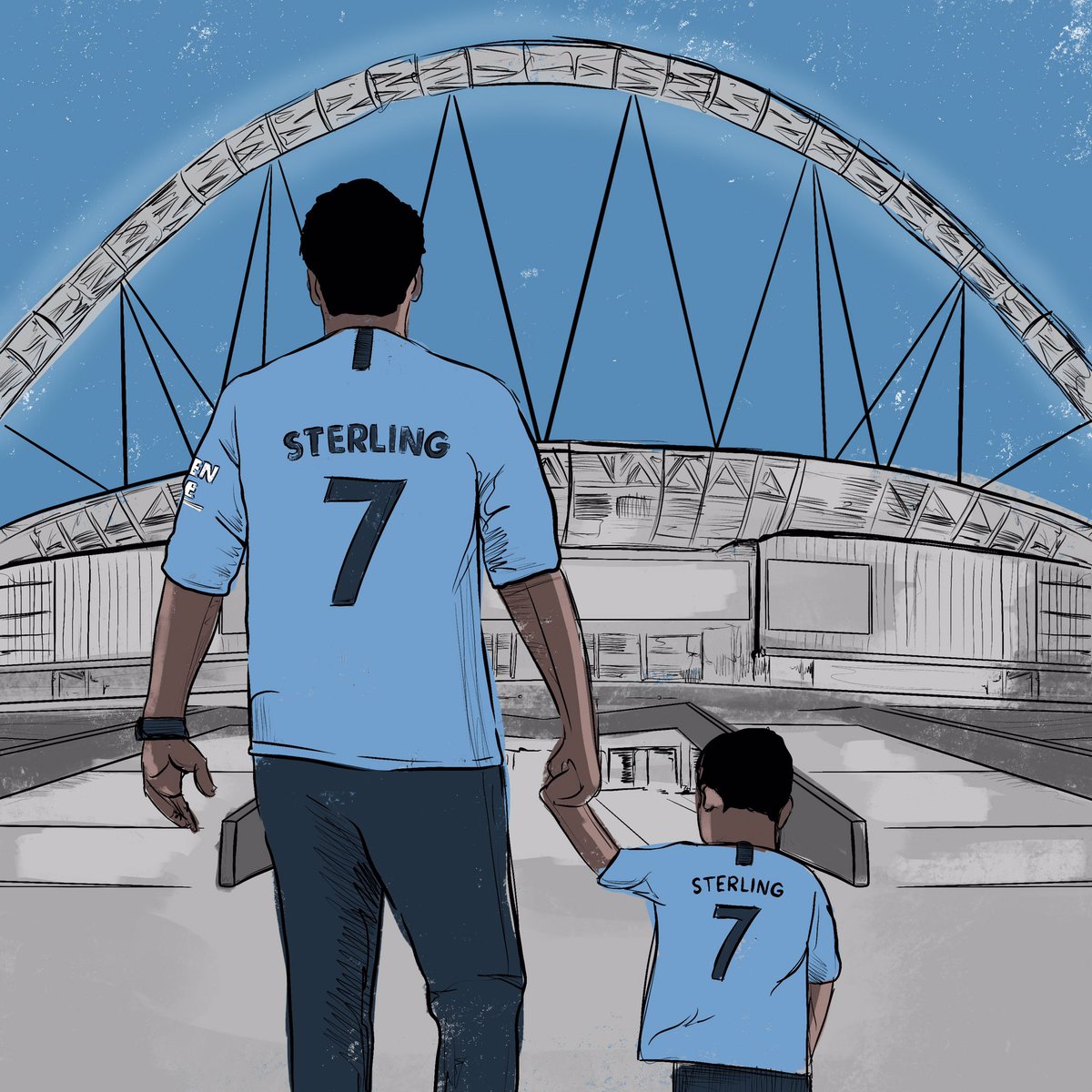ManCity's tweet photo. “I grew up here and saw this stadium get built. It's a massive dream come true to be on this field winning trophies here.” 

💙 @sterling7 🏆 #mancity https://t.co/catR8gA7HA