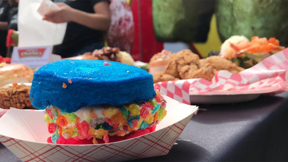 A magicallooking treat from Chicken Charlie's the cotton candy ice