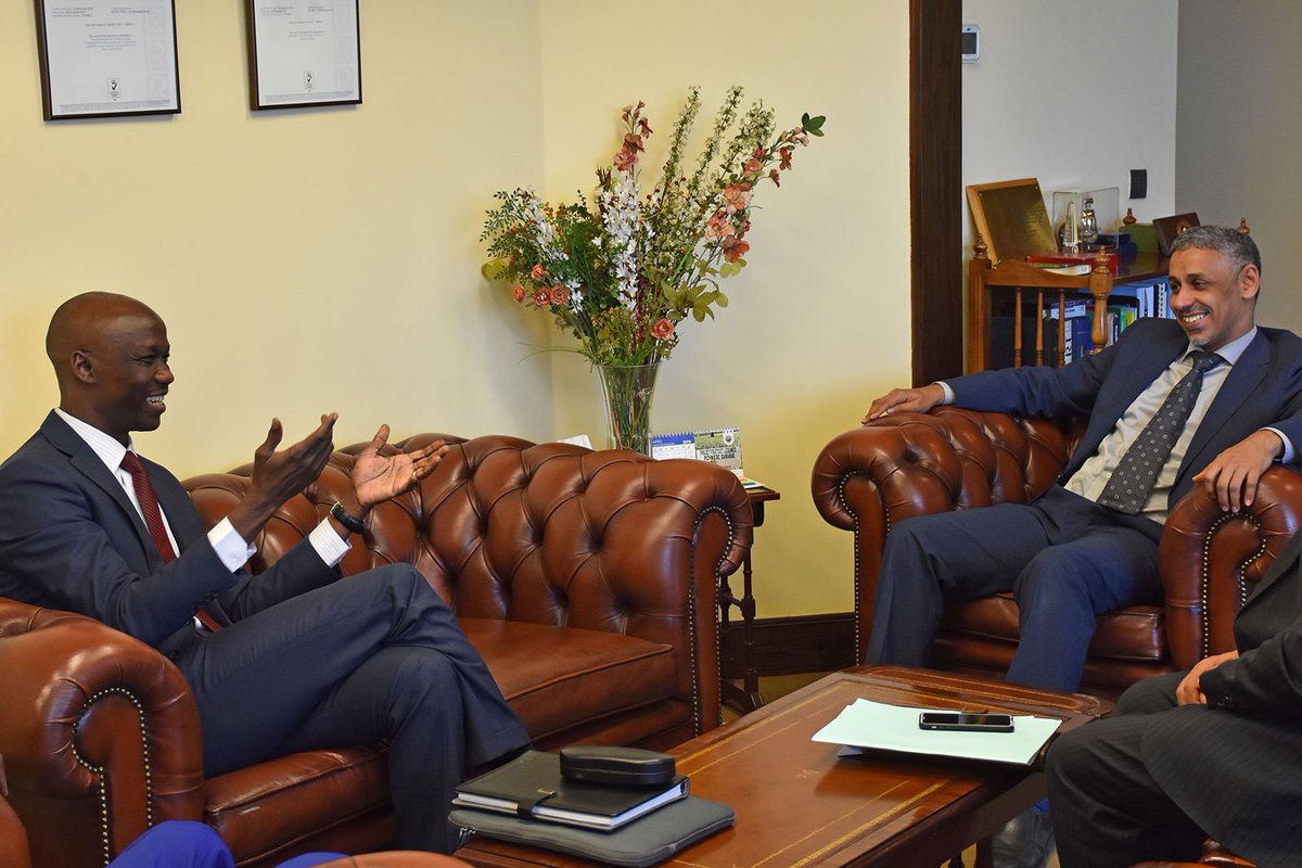HE. Dr. Sidi Ould TAH, received at his office, HE. Dr. Issa Doubragne, Minister of Economy and Development Planning of Chad. The two sides reviewed the ongoing operations and discussed ways to enhance current and future cooperation.

#AfroArabCoop #ArabAid <a href="/BADEAbank/">BADEA Arab Bank for Economic Development in Africa</a> #Tchad #Chad