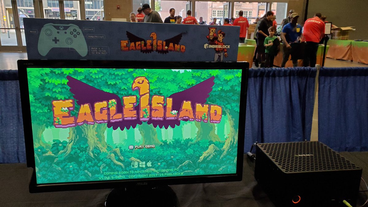 ScreenwaveMedia's tweet photo. Good morning from @minefaire Seattle! Stop by the #Indieblock to check out a selection of #indiedev games like Seattle local @GlassBottomGame's @skatebirb as well the upcoming #EagleIsland from @pixelnicks! https://t.co/79O6BWMvTX