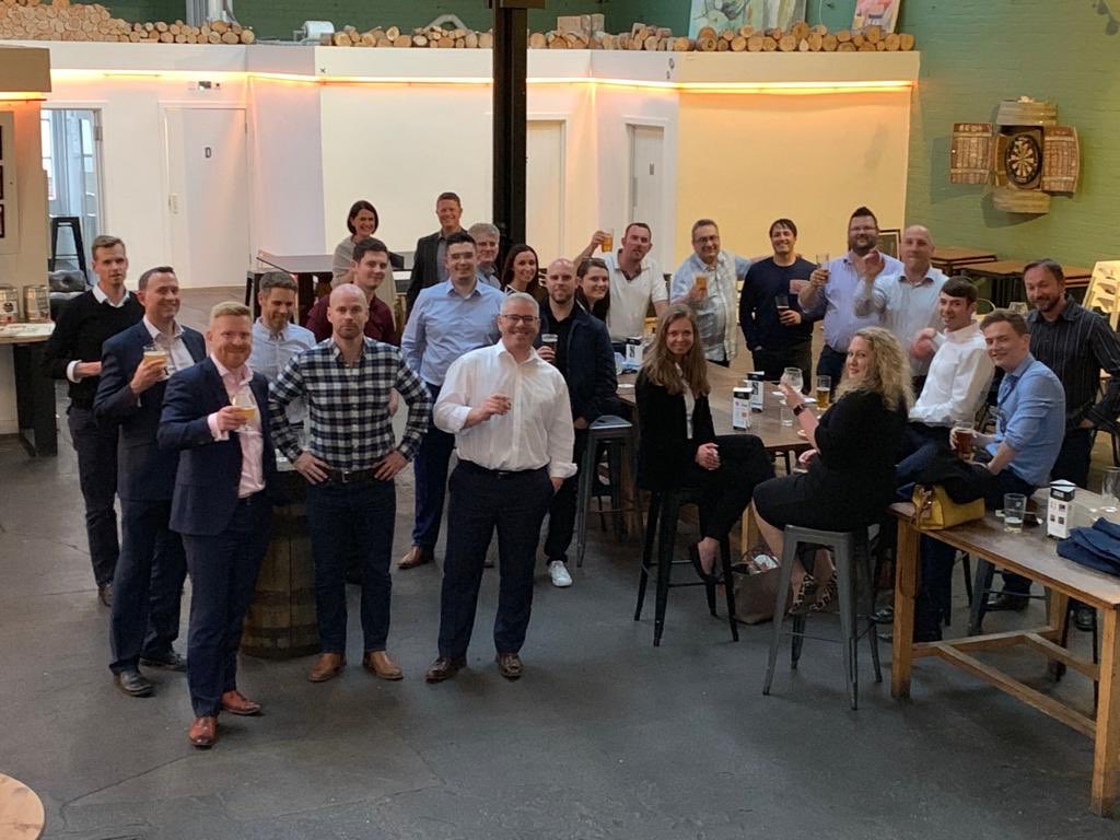 Cellcm_Ltd's tweet photo. A few sociable drinks after the opening of the new #Newcastle office. A hardworking and professional team. It’s an exciting time #telecoms #5g #mobile #cellcm #charteredsurveyors #rics https://t.co/rHgUXZEoHP