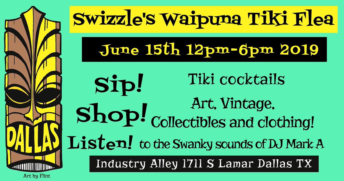 It’s coming! And #dallastikiweek is bigger than EVER!! Join us for our Waipuna Tiki Flea June 15th 12pm-5pm with #tiki, #artists, #vintage, and even more amazing vendors from all over the nation! Sponsored by <a href="/luckyloushoes/">Lucky Lou Shoes</a> and <a href="/donqrum/">Don Q Rum</a> 🌺🍹🌺