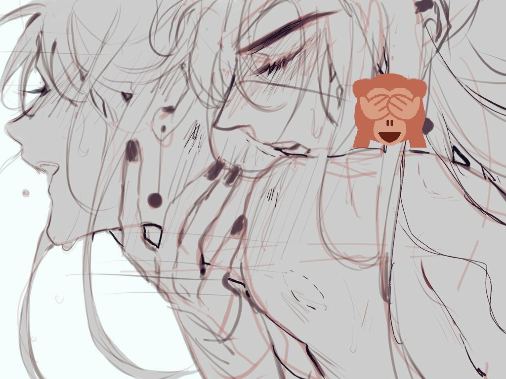 yion_yi's tweet photo. #hualian just sketch for relax :<  kiss kiss https://t.co/YtT405SvH2