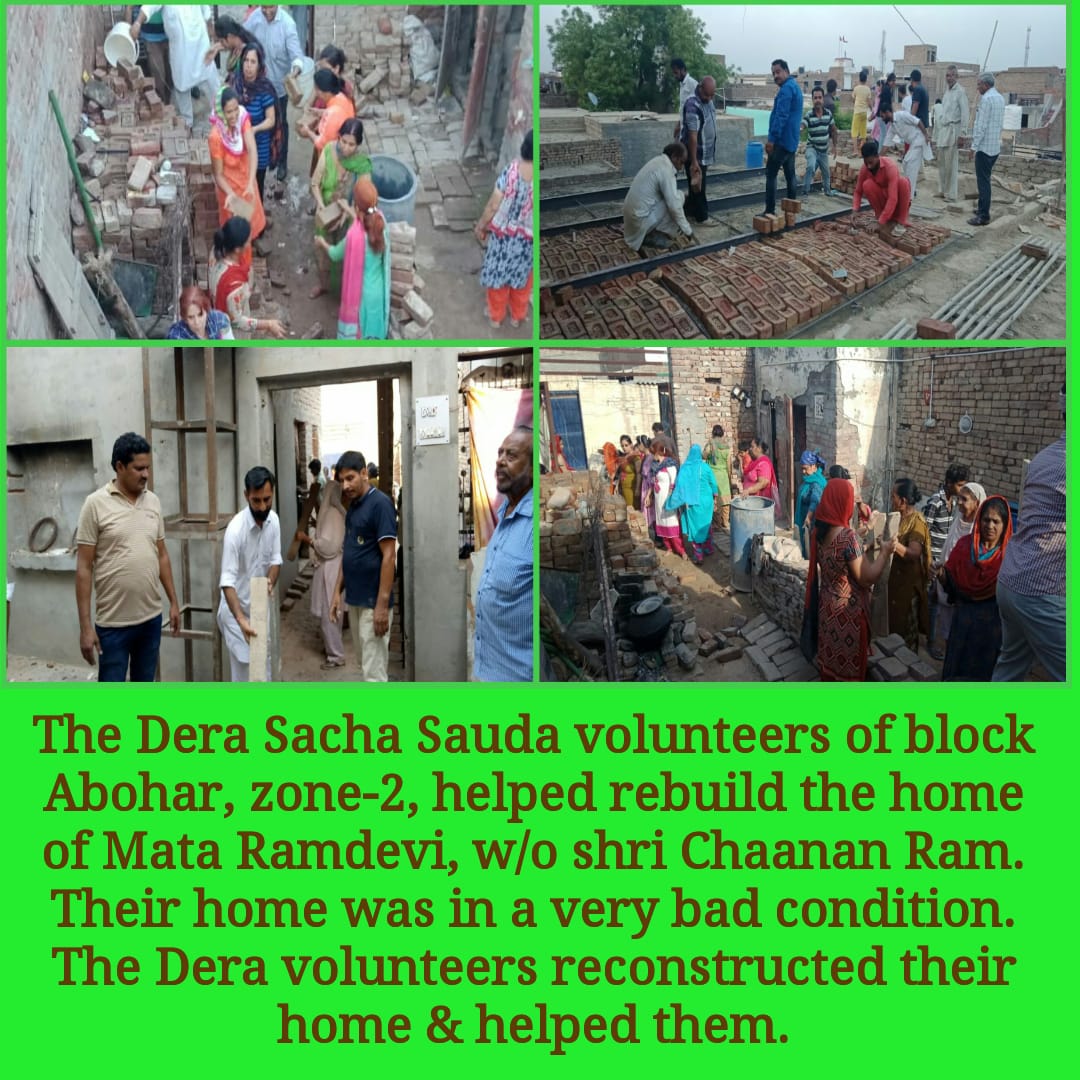 NarangShaminder's tweet photo. #RealHeroesOfHumanity
Service of humanity is passion for dera volunteers.Inspired by @Gurmeetramrahim  dera volunteers have helped many people in built up homes. https://t.co/stKhcvXmXY