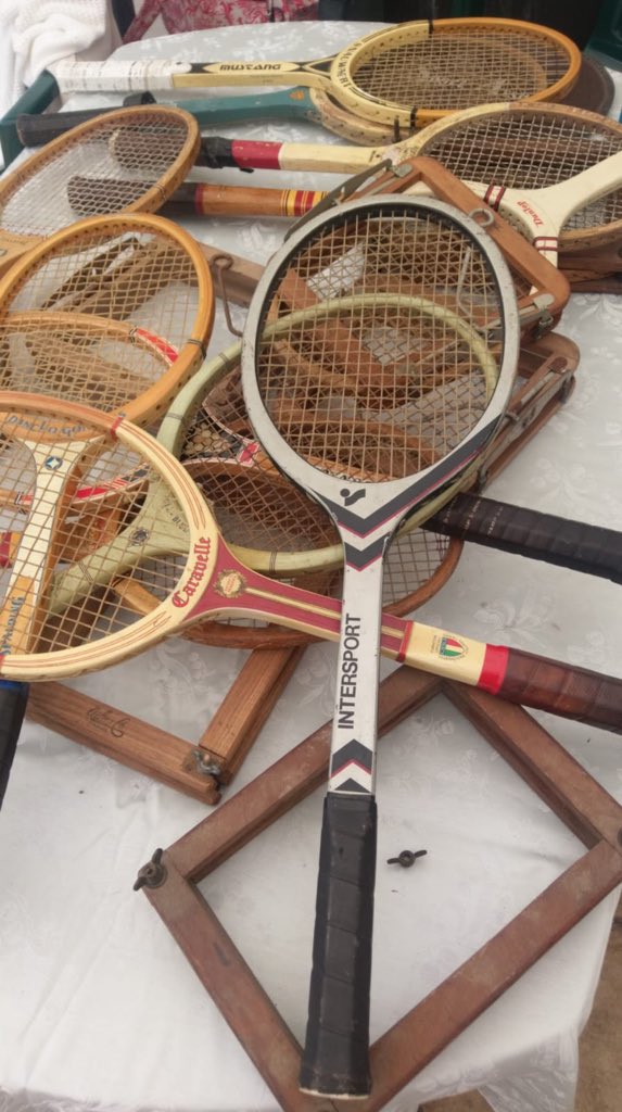 Gray day <a href="/CranleighTennis/">Cranleigh Tennis</a> Surrey Club of the Year <a href="/surrey_tennis/">Surrey.Tennis</a> 
Tennis through the ages. Matches played with wooden rackets. Can you believe Bjorn and JMac turned up?