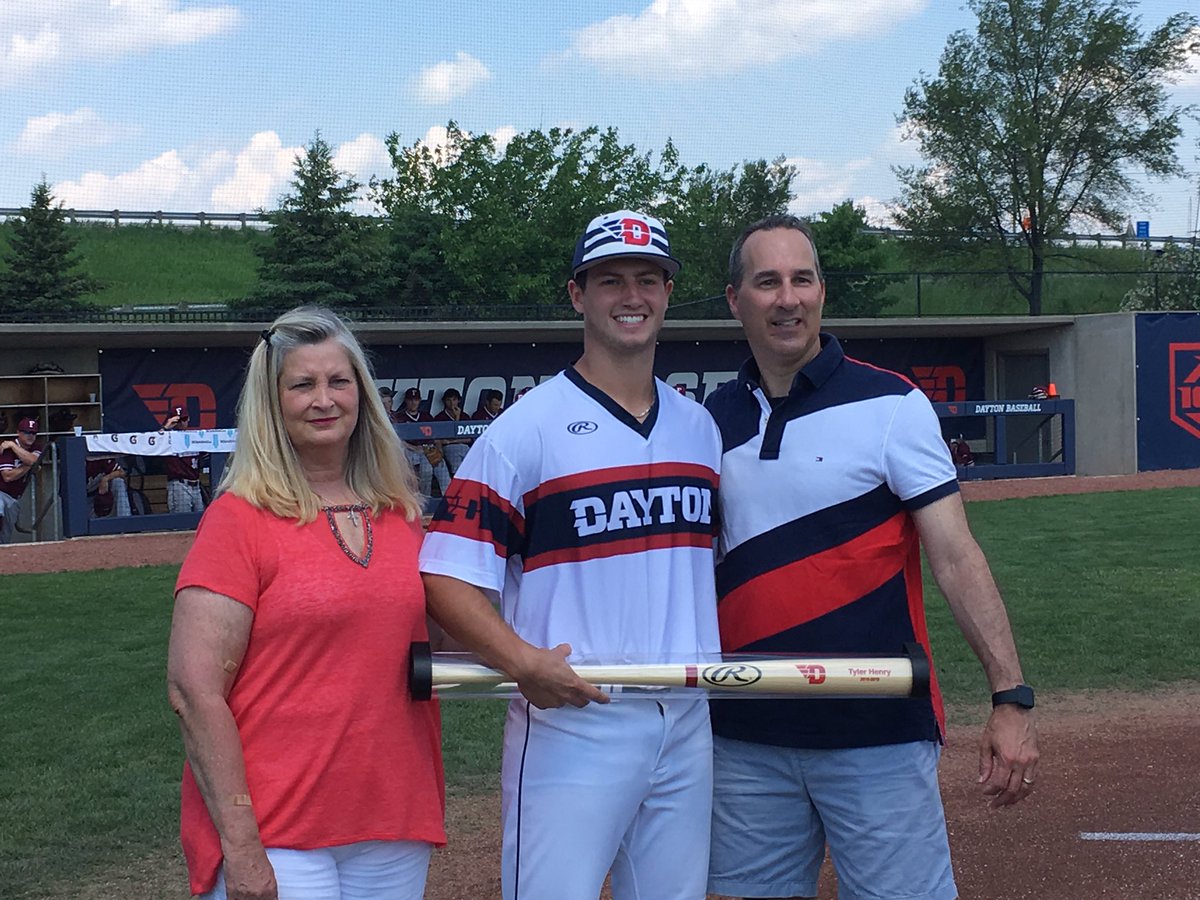 DaytonBaseball's tweet photo. Tyler Henry has pitched nearly 150 innings in 63 appearances across four years for Dayton with perhaps no moment as memorable as his 7.0 inning, one run outing at No. 1 Vanderbilt!

Henry has accepted an outside sales position with Crown Equipment. 
#Flyboys✈️ https://t.co/rXaTAvnT6j