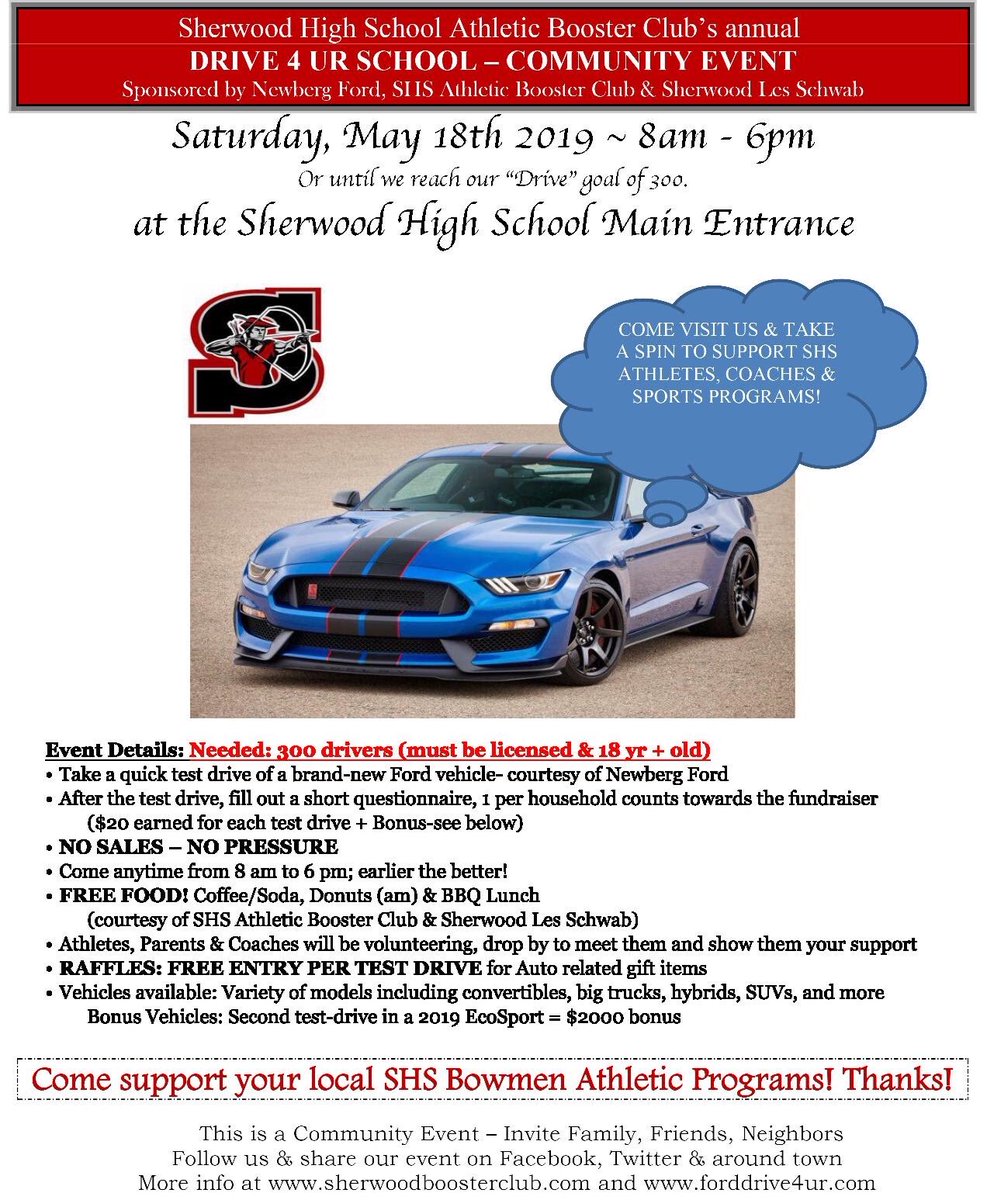 bowmenlax's tweet photo. Today is the day! Come by the high school to test drive a number of different Ford models while supporting your SHS Booster Club &amp; Athletics Programs! #bowmen https://t.co/HEvn0l94xQ