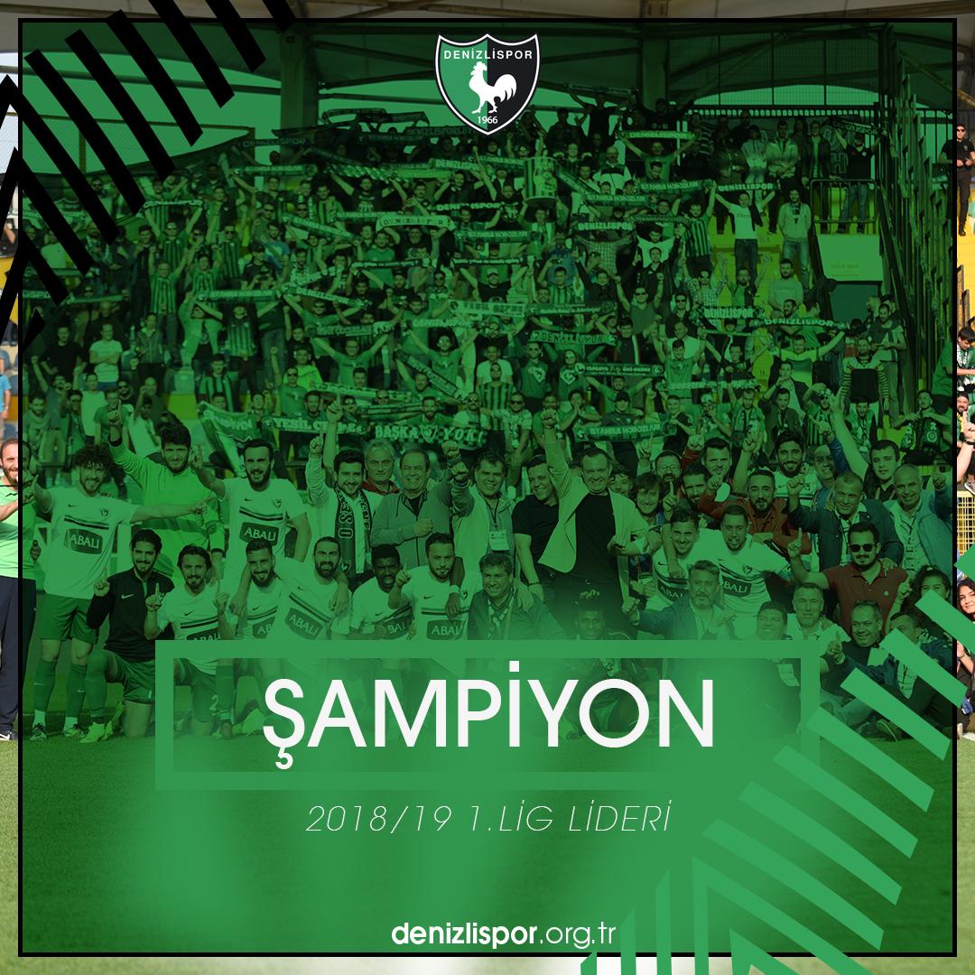 Denizlispor's tweet photo. ŞAMPİYON! https://t.co/trdgFsXXMa