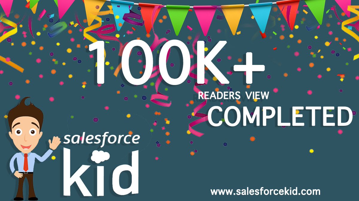 SfdcKid's tweet image. Yaaay !! Successfully Completed 100+ readers view on #salesforcekid Blog In 2 Months.
Thank You So Much Everyone For All Your Support.
Looking Forward To Provide More Useful Content Especially For Non Salesforce Developers For FREE To Learn And Grow Together #ohana.
#Salesforce