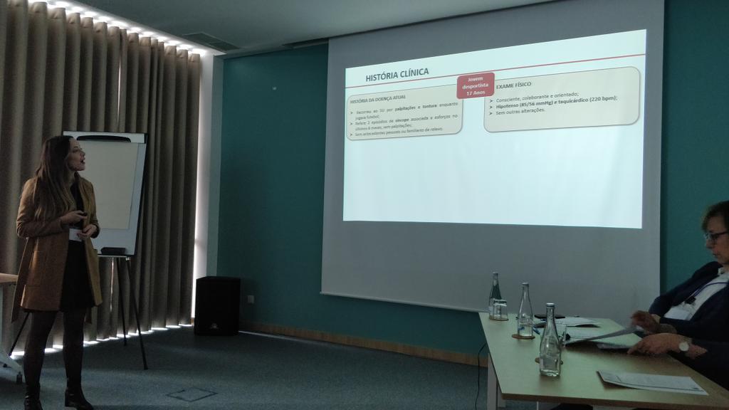 CE_Guerreiro's tweet photo. 4th Portuguese Young Cardiologists Meeting with challenging cases presented by our residents. Rich discussion with a lot of learning points regarding endocarditis, DCM, pulmonary embolism, constrictive pericarditis, ECLS in cardiogenic shock and ARVC #CJCardio @spcardio #ESCCoT https://t.co/jrSuubtSvv