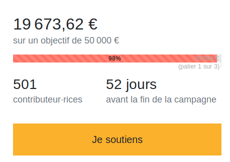 framasoft's tweet photo. #JoinMobilizon : on approche des 20 000 € collectés ! Un grand merci pour votre soutien <3 <3 <3 https://t.co/5yZ2CQd75Z