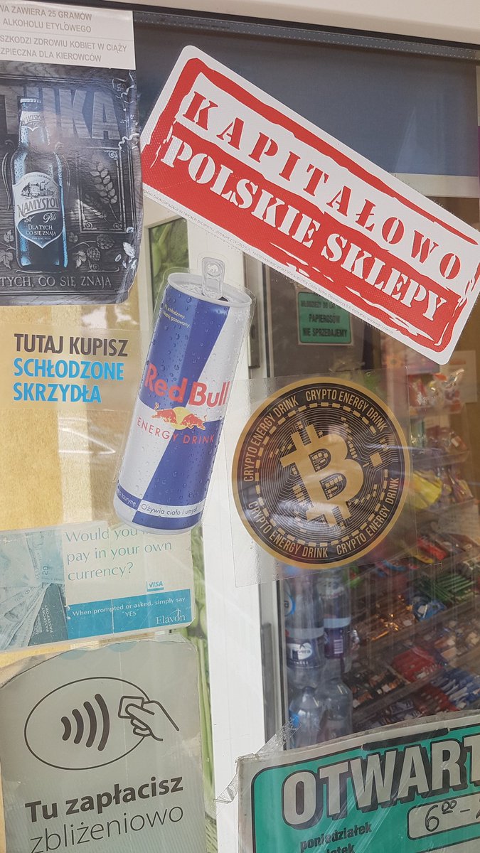 CryptoAssassin's tweet photo. Zaczyna pojawiać się w polskich sklepach. 😍👍🚀📈.
#Poznań, ul #Morasko 23a.
#binance #trader #trades #blockchain #bittrex #cryptoenergydrink #cryptocoin #kryptowaluty #altcoins #EnergyDrink #power #eth #lsk #dash #okcash #polishman #Monero #polishboy #bitcoin #btc #Zcash #augur https://t.co/4L1h2VGo8Y