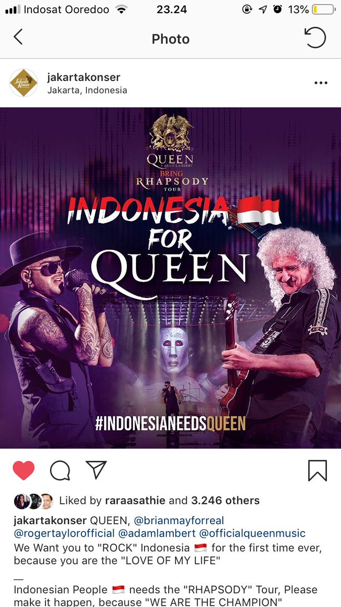 BANTU TAG IG QUEENINDO YUK! (@/queenindo_) dan <a href="/QueenWillRock/">Queen</a>, di IG jakartakonser make them notice us because we are the ONE and ONLY Indonesian Queen Fan Club!!