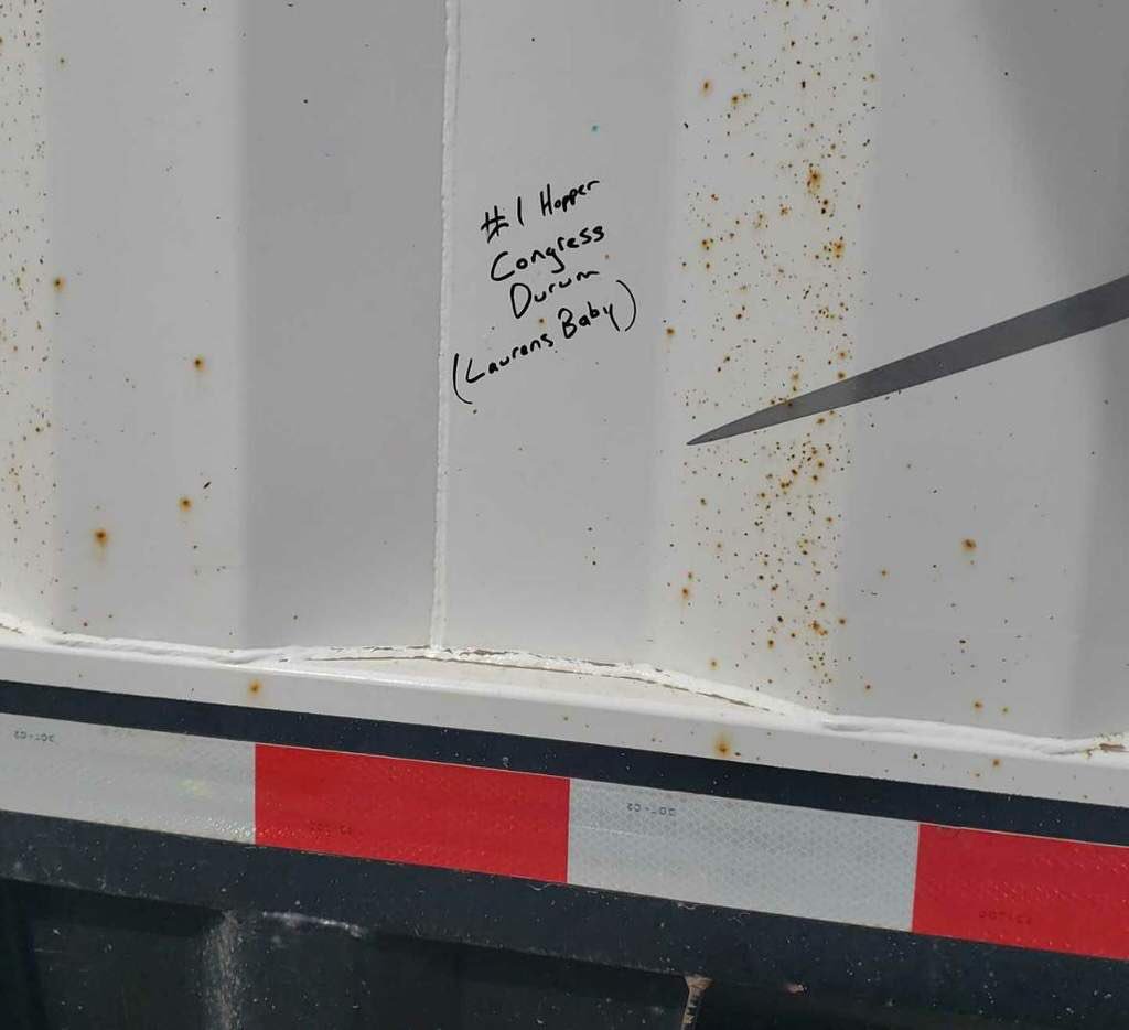 SeCanLauren's tweet photo. Love getting pics from a customer picking up #durum & #wheat #trial19 #seed 😂 Thx @simpsonseeds #AACCongress #LaurensBaby I have been threatened- it better yield...I’m not worried! 🌾 #SeedNerdForLife https://t.co/SMFAmHgiZO
