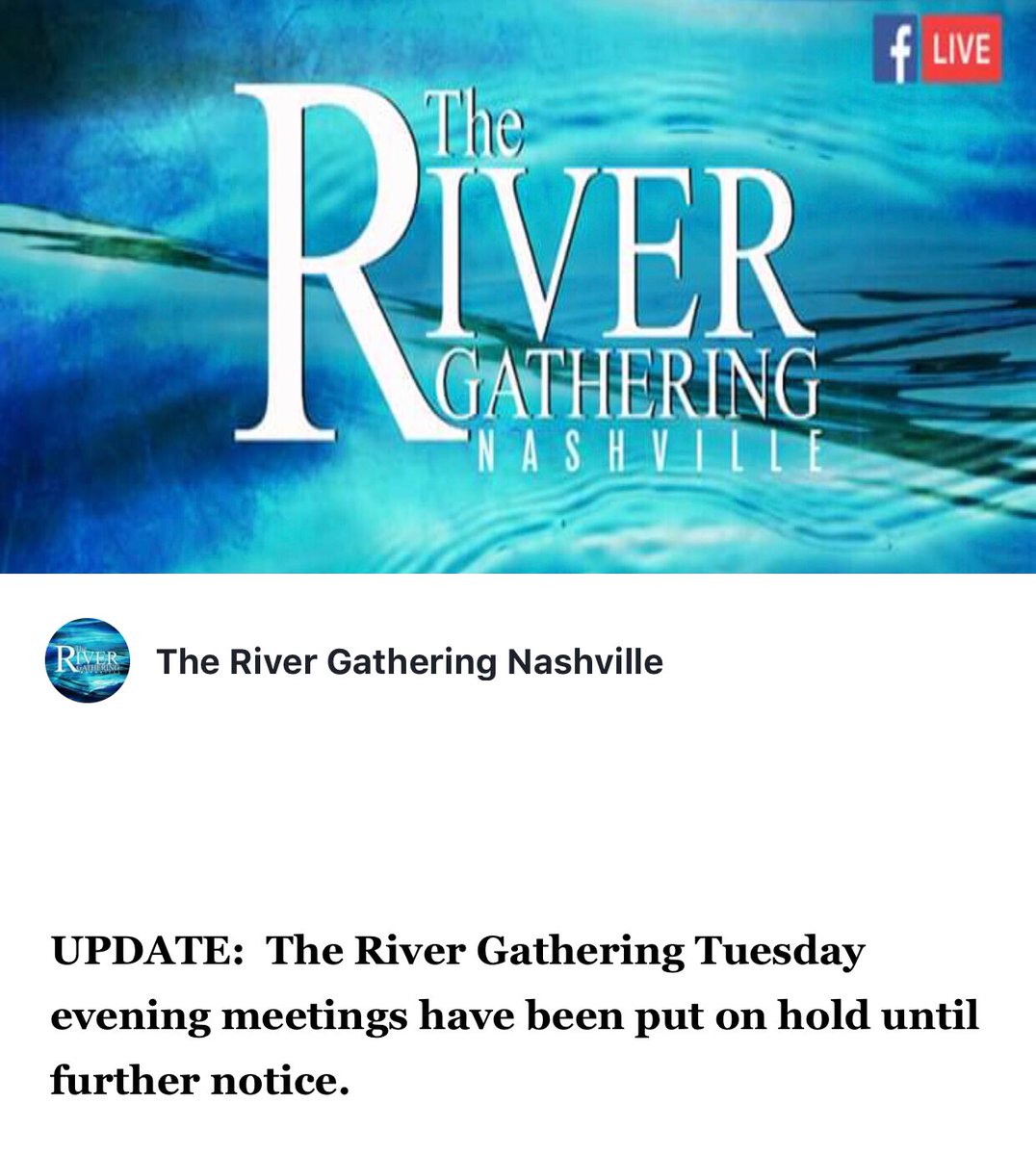 Just an FYI ... The Tuesday Gatherings are on hold.