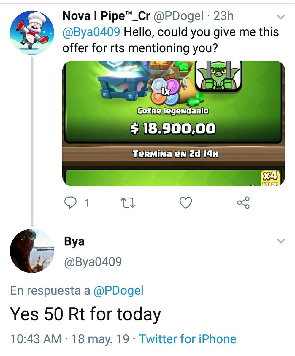 PDogel's tweet photo. Hola me podrían regalar 50 RTS para que @Bya0409 me regale la oferta,Síganla es OP
RT SE AGRADECE:@LEGGEND_OP @DarkfightGT_ @AyudaJugador @GAMES_RT7 @Lord_Caballo @XochiltCR @1Jazmin4 https://t.co/xxAFedFm9s