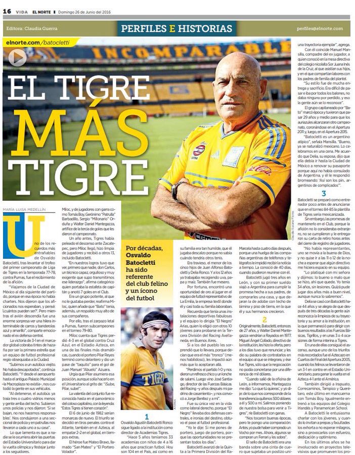 RMorenoCANCHA's tweet photo. Chequen el VIDEO que  @elnorteperfiles le hizo a @OBatocletti , la leyenda de @TigresOficial 
¡SENSACIONAL!
👏👏👏👏👏👏👏👏👏👏

Tigre por siempre.. https://t.co/E2AtBWa0wL https://t.co/4ZUnyESWFa