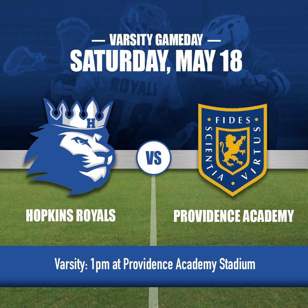 AmyLizr's tweet photo. @HopkinsRoyals @hop_lax Varsity away game—TODAY! 
Royals vs. Providence Academy
Starts at 1pm
.
.
#goroyals #lax #knowthewhy #bundleup https://t.co/E0bt6fklPL