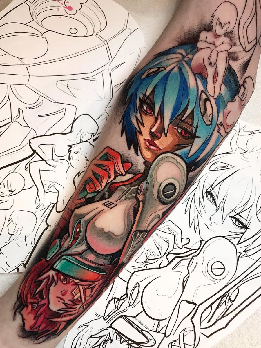 Anime Tattoo Artist on Instagram  REI AYANAMI  Evangelion  I should  change my name to   Tatuajes de animes Ilustraciones de tatuaje  Tatuajes inspiradores