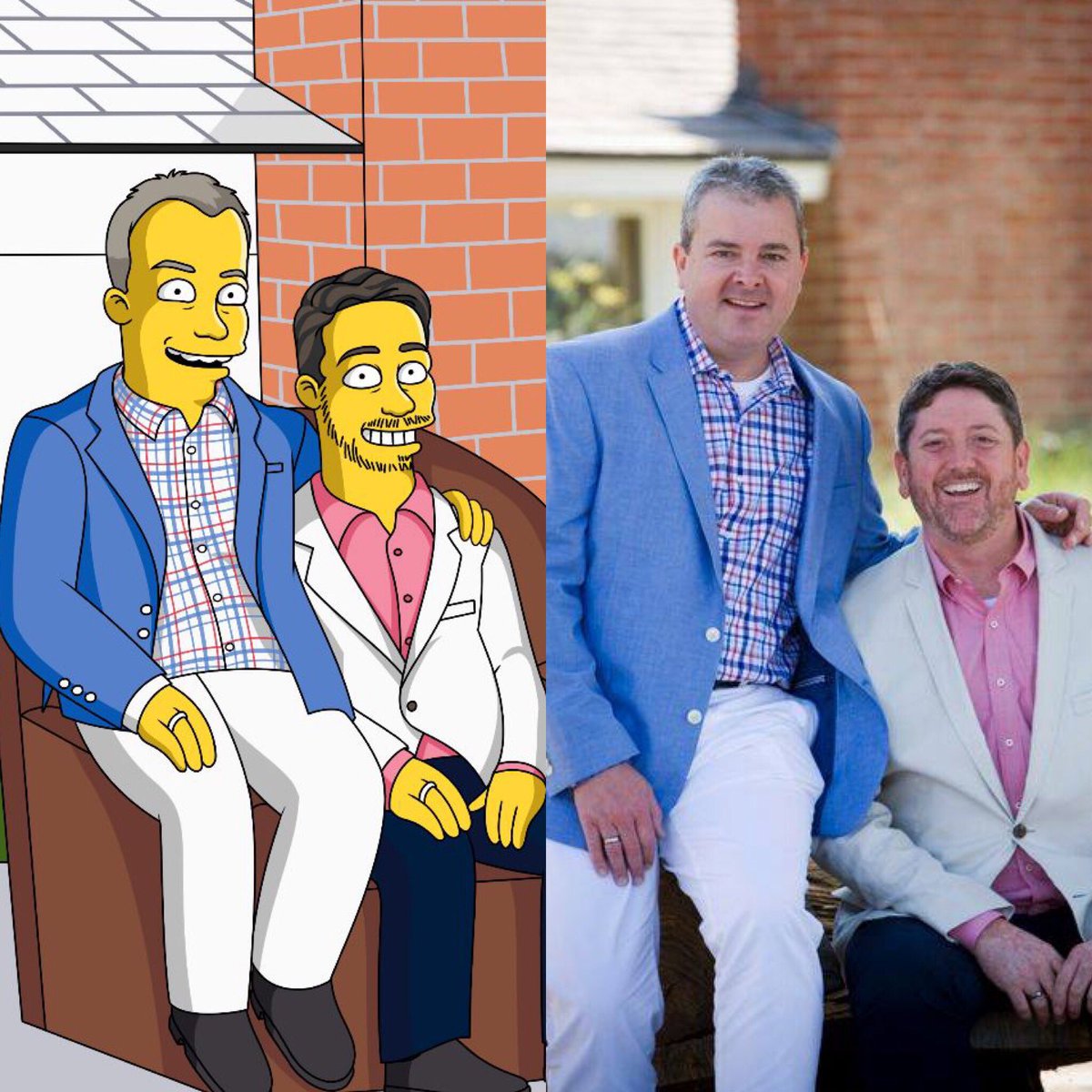 TVGuyGrayson's tweet photo. Today is @decatur30030’s &amp; my 16th #dateiversary. It may seem like a silly milestone, but we still celebrate ‘cause for the first 12 years together we didn’t think we could HAVE a WEDDING anniversary.

Martin Simpson’s-ized one of our fave pre-wedding pics to mark the occasion! https://t.co/VPD5bL5mCO