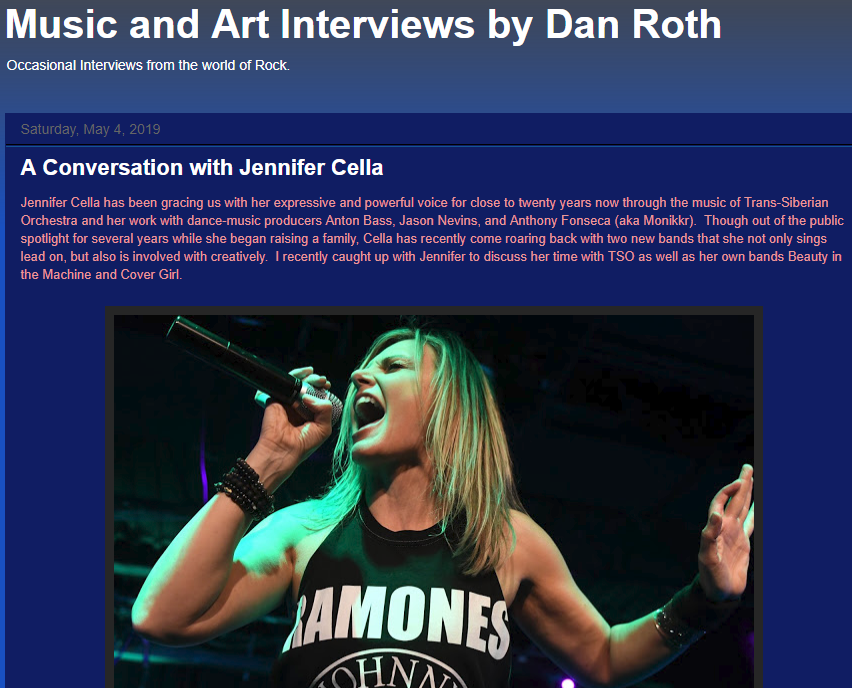 DanRothNJ's tweet photo. Vocalist Jennifer Cella talks about her time working with Anton Bass &amp; Karmadelic, Trans-Siberian Orchestra, and her new bands Beauty in the Machine and Cover Girl @Anton_Bass @trans_siberian @djmonikkr @CoverGirl495 #tsotime  https://t.co/2pdZqVbr86 https://t.co/W2LL7CEG5M
