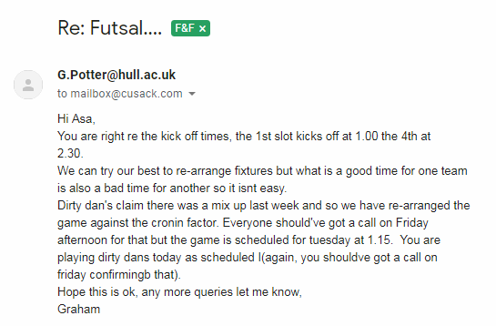 AsaCusack's tweet photo. Not being funny, but #GrahamPotter used to run my 5-a-side league at @UniOfHull. How the mighty have fallen!
(In truth he was very good at it and a very nice guy, not to mention Ostersunds miracles. #Swansea's loss is #Brighton's gain. Wish him the best of luck!)
#Swafc #bhafc https://t.co/MJuK6jx8cj