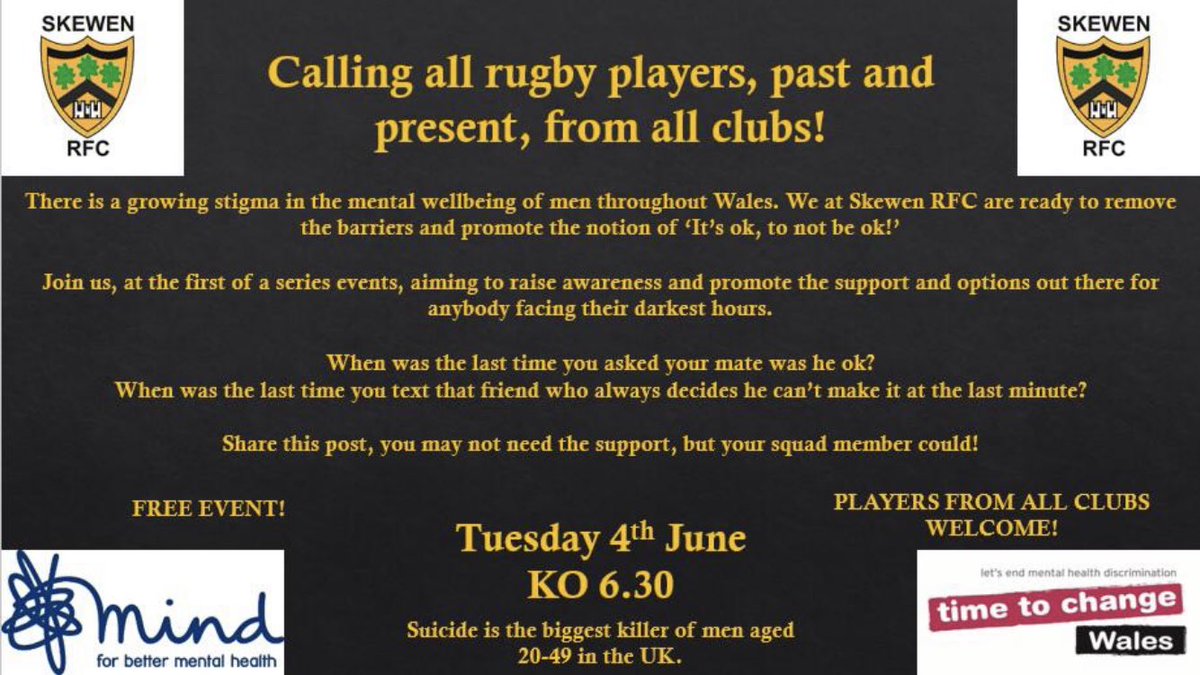 Please feel free to retweet - everybody welcome on the 4th of June 👍🏼
#ItsOkNotToBeOk