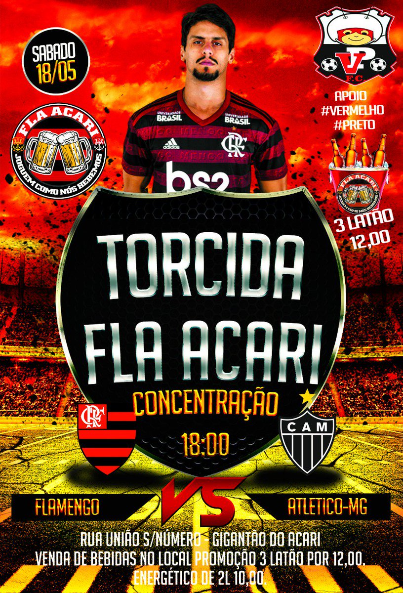 FlaAcari's tweet photo. Lembrando que hoje lá no Gigantão , vai ter o nosso primeiro encontro , com transmissão ao vivo e muito som ⚫🔴 #FlaAcari #JoguemComoNosBebemos https://t.co/rjTPG156Q4