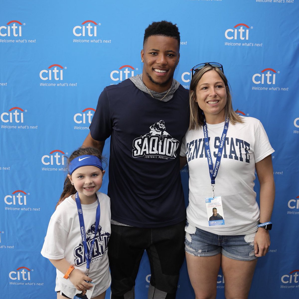 ProCamps's tweet photo. These @CitiBank Cardmembers had the exclusive opportunity to have lunch with @Saquon after their ProCamp! #CloserToPro https://t.co/hXO9Zhi4hl