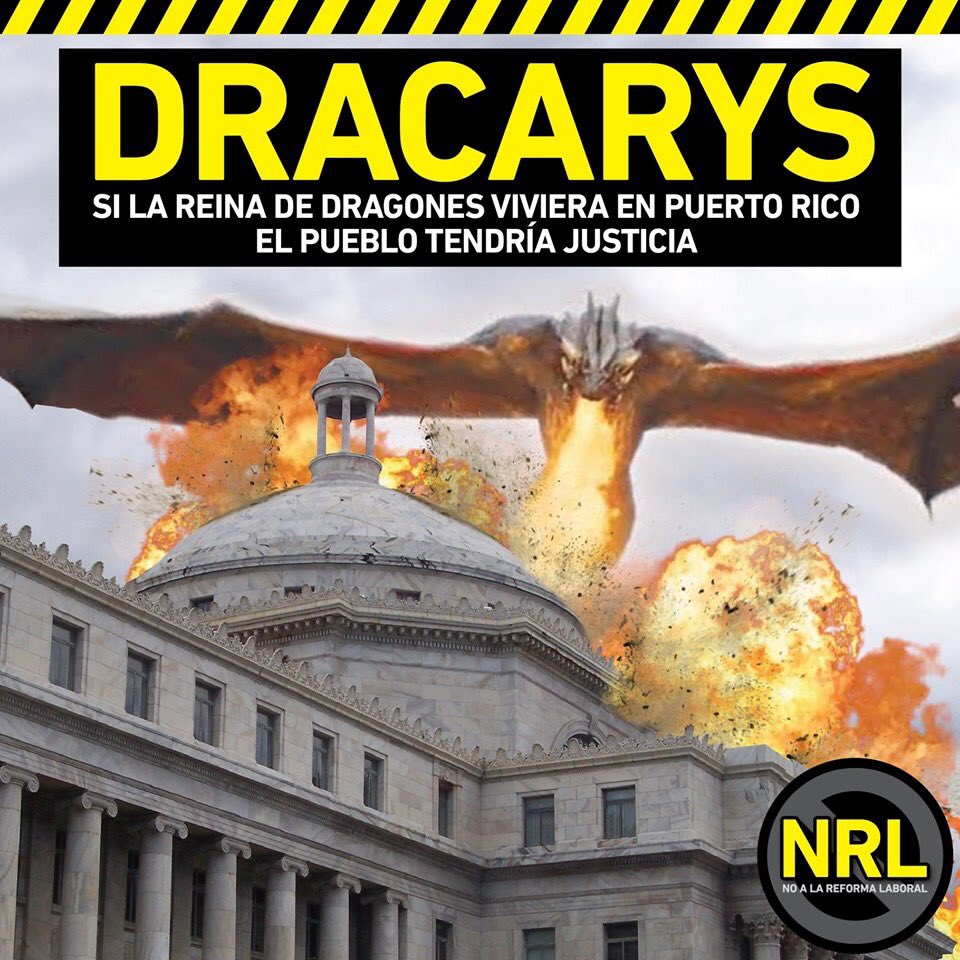NoReformaPR's tweet photo. Representación gráfica, si GOT fuera en PR.
El meme se creó en forma de sátira. No promueve violencia alguna contra el Capitolio, Fortaleza, edificio gubernamental o político y empleado de gobierno de los q destruyeron y quebraron el país los últimos 40 años
#noreformapr #GOTPR https://t.co/wINdwrMYVJ