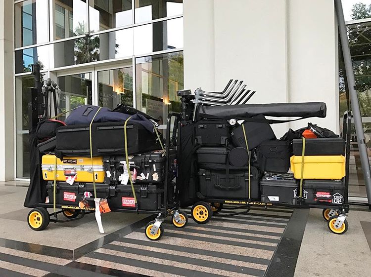 GripnGaff's tweet photo. Ben Vella (Instagram @shooteverything_bts) posted this pic a while back & said: "Yesterday's bump in with #rocknrollermulticart #gripngaff #onetrip " #onlocation #setlife #griplife #videoproduction #videoproductionsupplies #filmproductiongear #videoproductiongear #photographygear https://t.co/OczZxodXFB