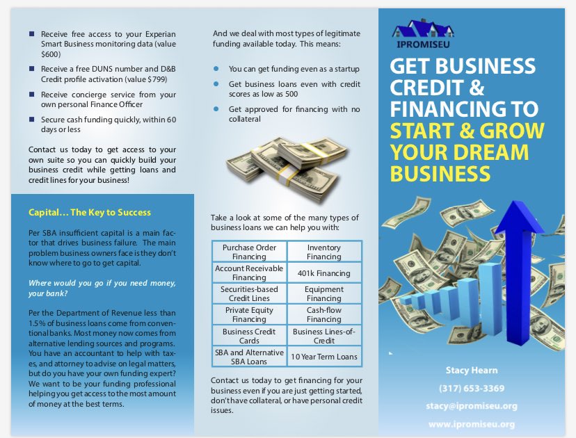 allaboutstac's tweet image. IPROMISEU LLC business credit and financing has a lot to offer you!!