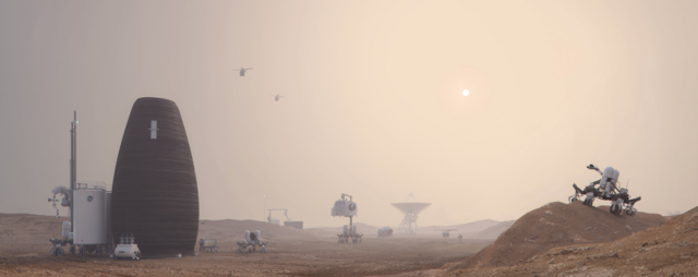 el_designers's tweet photo. Wondering what life on Mars would look like?🤔 Here is NASA's contest design winner! NASA held a contest to design a 3D habitat on Mars, and the winner is a vertical pod that can be printed in 30 hours. 
 #design #eldesigners https://t.co/by2yWhoLVn