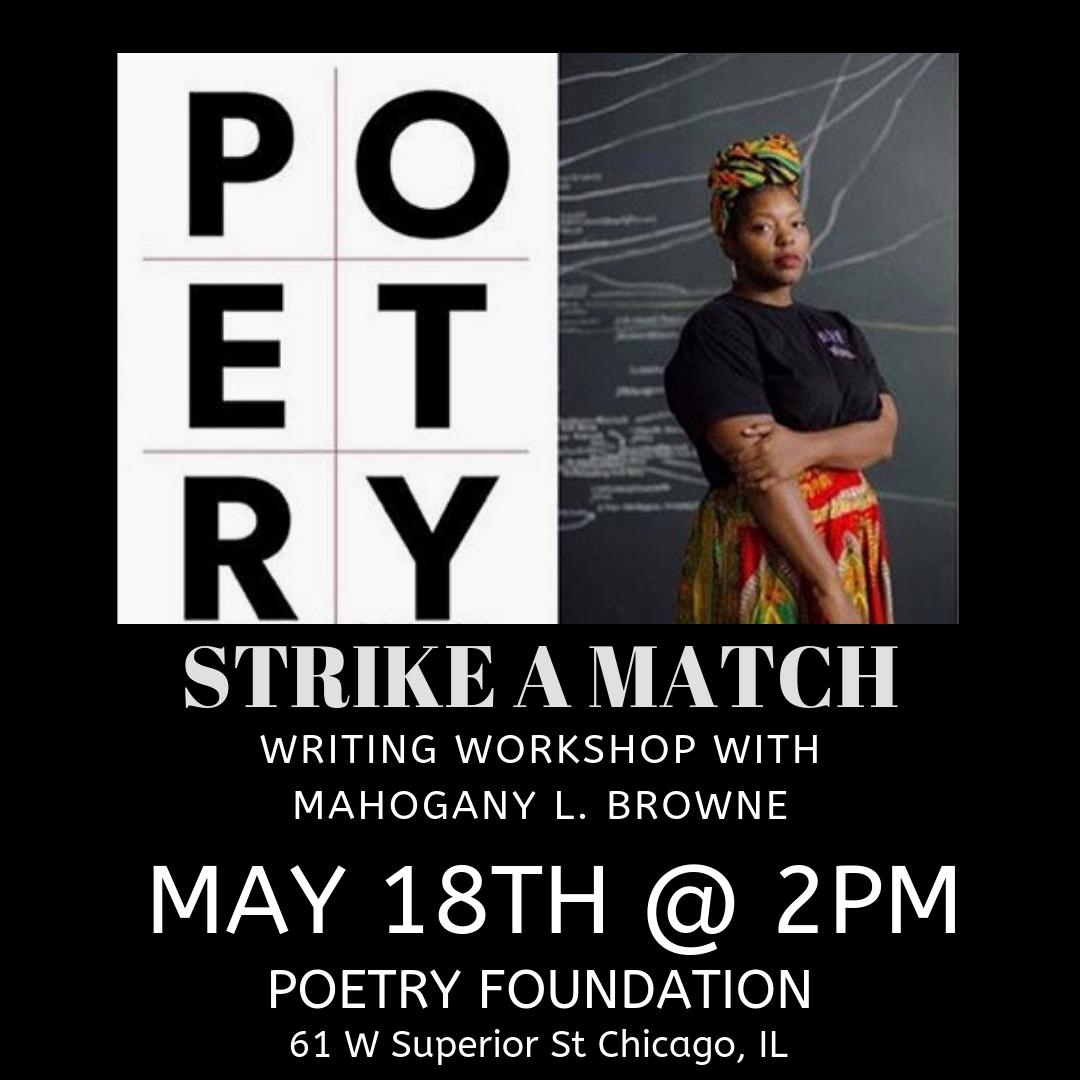 YoungChiAuthors's tweet photo. This week #Checkthemethod is taking a trip to @PoetryFound meet us at YCA by 1:30pm or meet us there for the 2pm workshop with Mahogany L. Browne, poet and editor of #BlackGirlMagic. https://t.co/wLD3k1R9Cq