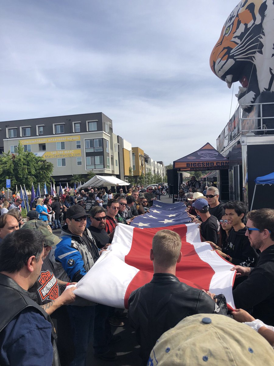 SenBrianJones's tweet photo. On this #ArmedForcesDay, I was privileged to spend the morning at the 17th Annual May Ride & Rally Party, which benefits Armed Services YMCA. Thank you, Howie Wahl and @biggsharley for hosting this fantastic event. #mayride #harleydavidson https://t.co/SYJ3kMS5G7