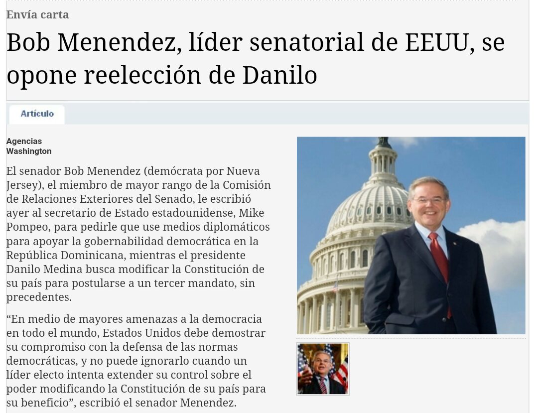 endeportes's tweet image. Cuál de las dos &quot;Injerencias&quot;, es MENOR Injerencia? 

Margarita Cedeño, Vicepresidenta dominicana, llamó a votar por Hillary Clinton.

Senador USA, Bob Menéndez se Opone a reelección (No permitida) de Danilo Medina.
#Preguntando
#ConGuitarraYConViolin 
@VinicioSenador