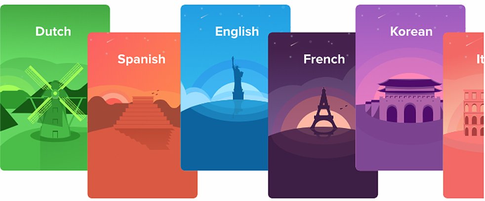 a multicolored illustrated graphic of various landmarks around the globe