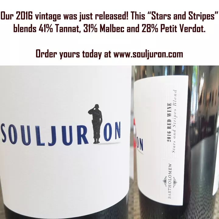 Exciting news to announce with our 2016 "Stars and Stripes" blend, now available! Go to souljuron.com to order yours! #wawine #wine
