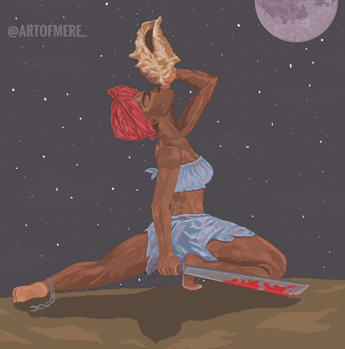 ArtOfMere_'s tweet photo. #HaitianFlagDay ”Fanm Marron” by Watson_Mere . The Haitian Flag is a woman. That’s why we love her so much. Her essence is of those women that fought and shed blood alongside the men during the many battles of the Haitian Revolution https://t.co/g9J5rlZFc4