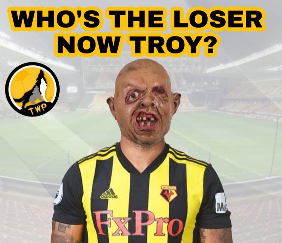 81wolf's tweet image. Don’t worry @T_Deeney  it was only 6!  Who’s the loser now! Take ya mask of before you go out.. oops you can’t 😂😂😂 #loser 🐺🖤🧡