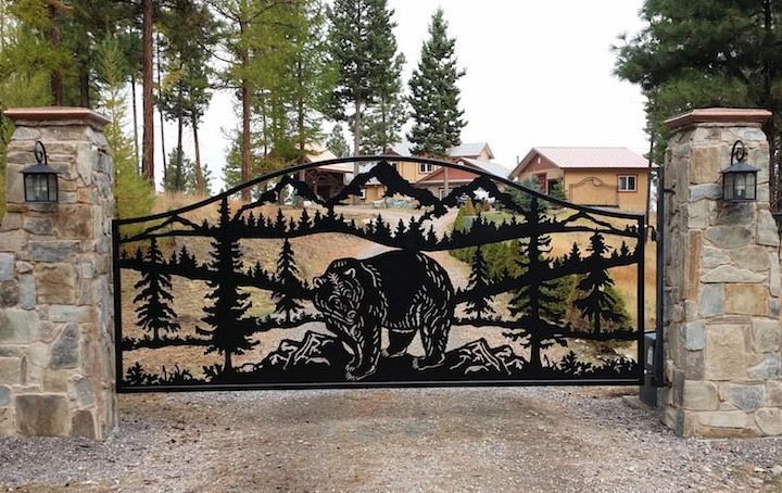 DXF_Design's tweet photo. Just Pinned to Ideas for CNC Plasma Cutting: Custom Bear Gate designed by DXF Design and built by Currier's Certified Welding. #dxfdesign #dxf #dxffiles #plasma #laser #waterjet #cnc #metalart #silhouette #welding #gate https://t.co/VfDOCt5yRG https://t.co/bAUmEiK6xJ