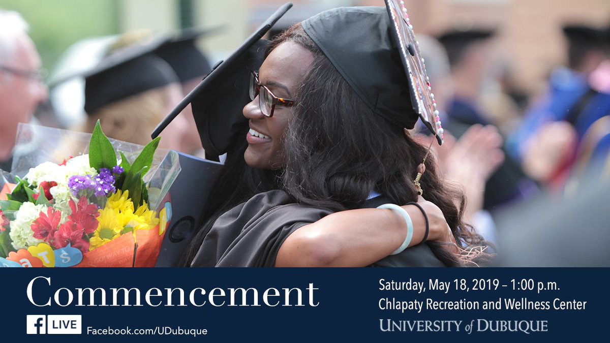 UDubuque's tweet photo. #UDubuque’s 167th Commencement Ceremony has begun! Watch the ceremony live at https://t.co/lGFbfblBj1 #2019UDgrad https://t.co/WeXVZm4q5d