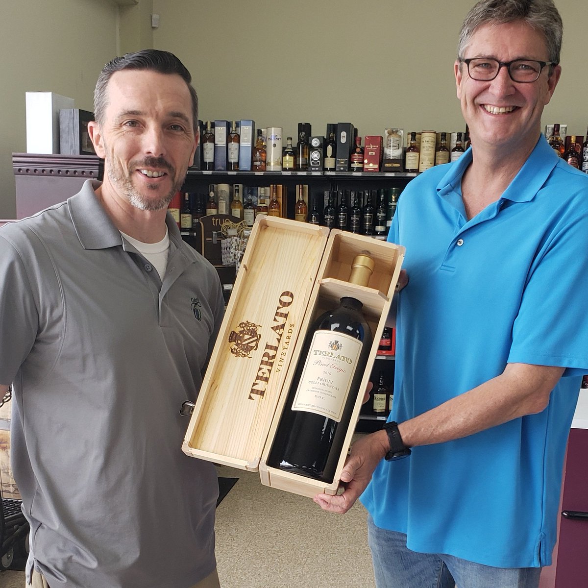 If you're in the #BonnieBrae Neighborhood and see this man, he has good #wine!  Steve (Right) won our <a href="/terlatowines/">Terlato Wines</a> #PinotGrigio from the #washparkdenver Home Tour last weekend.  Congrats Steve! #denver
