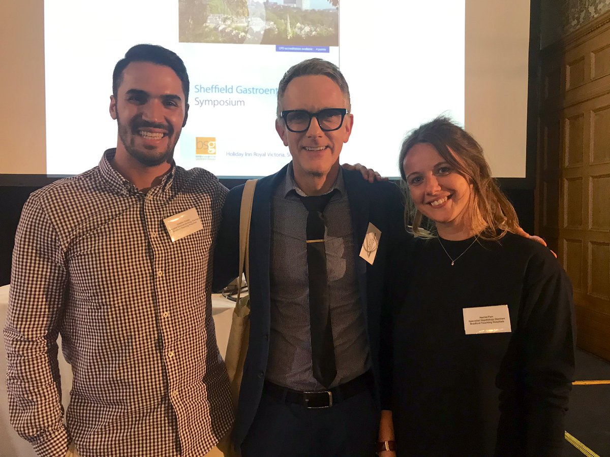 CherryHagger's tweet photo. What a fabulous conference organised by @shefgastro and a big thank you to @seanwhite1977 and @trott_nick pictured here with 2 fab Bradford dietitians @cristiancostasb another #coeliac #rd &amp; @farr_harriet ! Lovely to meet the #gastrords #TwitterFamily @bda_gastro @BDA_Dietitians https://t.co/3BUZJt1qAv