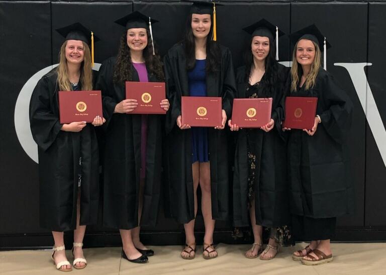 GCC_WBB's tweet photo. So proud of these 5 Young ladies.  They have done so much for our program, our school and for me.  We are celebrating with you!  #family #Team43 https://t.co/Oek1IBzvrE