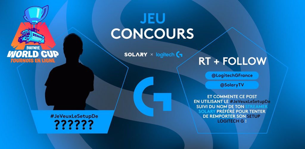 SolaryTV's tweet photo. Le concours spécial World Cup est de retour et toujours en partenariat avec notre sponsor @LogitechGFrance ! 😉

Pour participer :

➡ #RT ce tweet
➡ Follow @SolaryTV &amp; @LogitechGFrance 
➡ Mettre en réponse le #JeVeuxLeSetUpDePseudodenotrejoueur 

T.A.S le 19/05 au soir ! https://t.co/dZE6dDqvCx